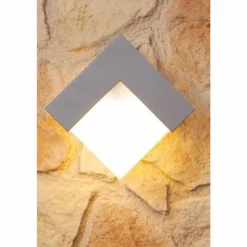 Applique murale d'extérieur LUTEC GEOMETRY Argenté, Blanc, 1 lumière