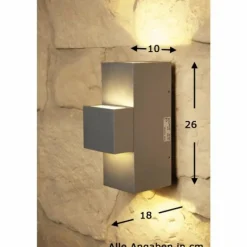 Applique murale d'extérieur Konstsmide MONZA LED Acier inoxydable, 2 lumières