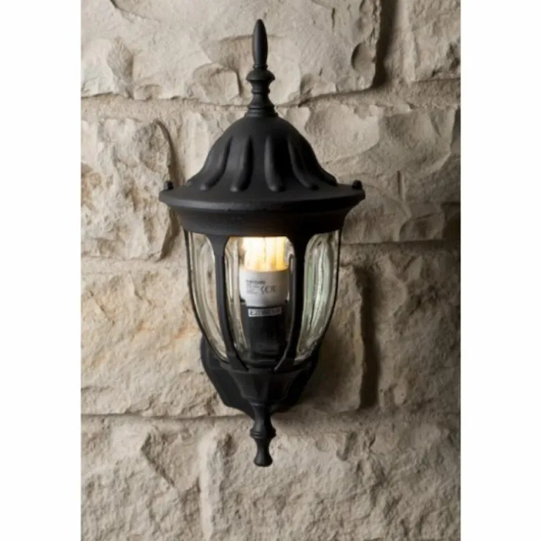 Applique murale d'extérieur Rabalux Milano Noir, Transparent, 1 lumière
