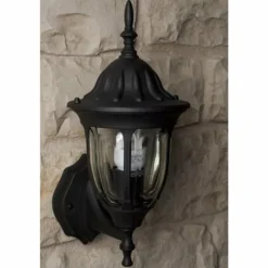 Applique murale d'extérieur Rabalux Milano Noir, Transparent, 1 lumière