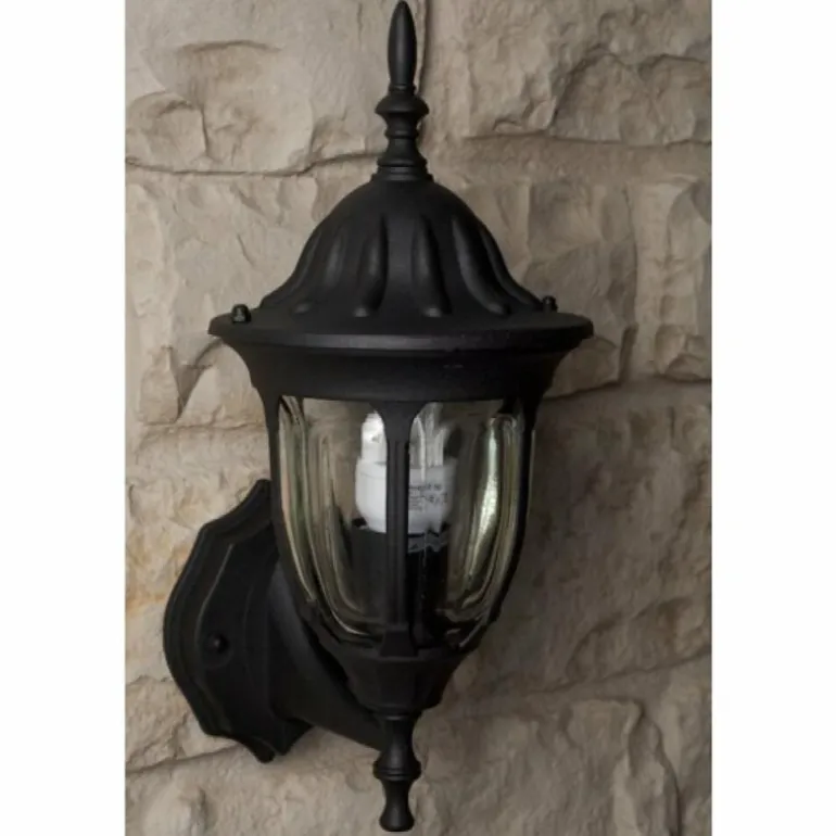 Applique murale d'extérieur Rabalux Milano Noir, Transparent, 1 lumière