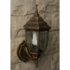 Applique murale d'extérieur Rabalux Nizza Or, Laiton, Transparent