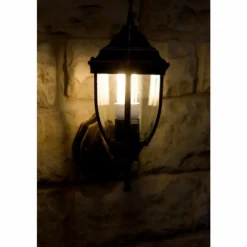 Applique murale d'extérieur Rabalux Nizza Or, Laiton, Transparent