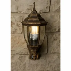 Applique murale d'extérieur Rabalux Nizza Or, Laiton, Transparent