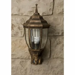 Applique murale d'extérieur Rabalux Nizza Or, Laiton, Transparent