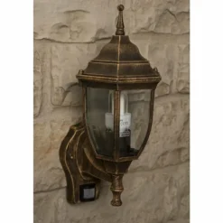 Applique murale d'extérieur Rabalux Nizza Or, Laiton, Transparent