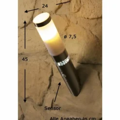 Applique murale d'extérieur Brilliant Bole Acier inoxydable, 1 lumière, Détecteur de mouvement