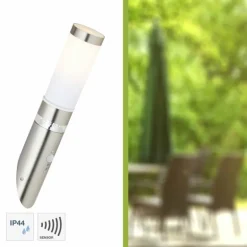 Applique murale d'extérieur Brilliant Bole Acier inoxydable, 1 lumière, Détecteur de mouvement