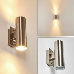 Applique murale d'extérieur Malaga Acier inoxydable, 2 lumières