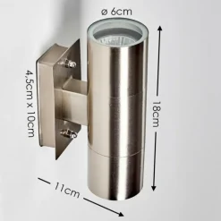 Applique murale d'extérieur Malaga Acier inoxydable, 2 lumières