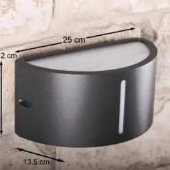 Applique murale d'extérieur LUTEC BONN Anthracite, 1 lumière