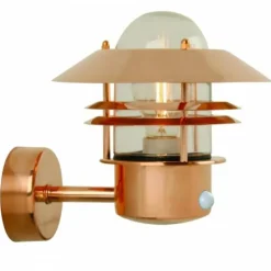 Applique murale d'extérieur Nordlux BLOKHUS Cuivre, 1 lumière, Détecteur de mouvement