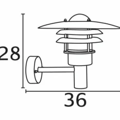 Applique murale d'extérieur Nordlux LÃNSTRUP Zingué, 1 lumière, Détecteur de mouvement