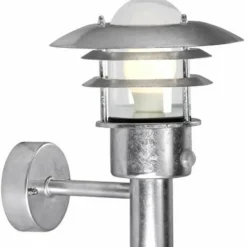 Applique murale d'extérieur Nordlux LÃNSTRUP Zingué, 1 lumière, Détecteur de mouvement