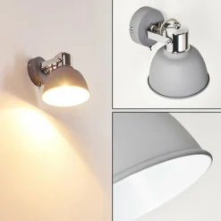 Applique murale Dompierre Gris, Blanc, 1 lumière