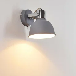 Applique murale Dompierre Gris, Blanc, 1 lumière