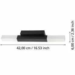Applique murale Eglo ALCUDIA LED Noir, 2 lumières