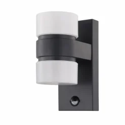 Applique murale Eglo ATOLLARI LED Anthracite, 2 lumières, Détecteur de mouvement