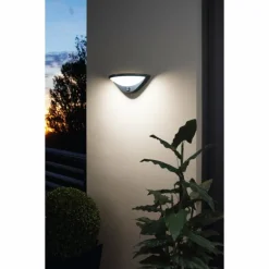 Applique murale Eglo BELCREDA LED Anthracite, 1 lumière, Détecteur de mouvement