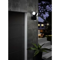 Applique murale EGLO CASABAS LED Noir, 2 lumières, Détecteur de mouvement