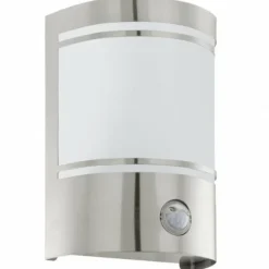 Applique murale Eglo CERNO Acier inoxydable, 1 lumière, Détecteur de mouvement