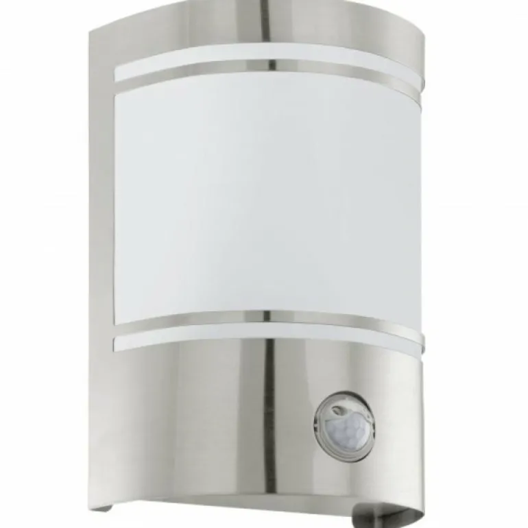 Applique murale Eglo CERNO Acier inoxydable, 1 lumière, Détecteur de mouvement
