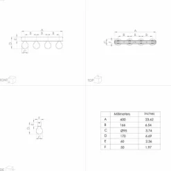 Applique murale Eglo GUANAL Noir, 4 lumières