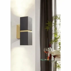 Applique murale Eglo PASSA LED Or, Noir, 2 lumières