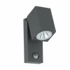 Applique murale Eglo SAKEDA LED Anthracite, 1 lumière, Détecteur de mouvement