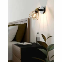 Applique murale Eglo SAMBATELLO Laiton, Noir, 1 lumière