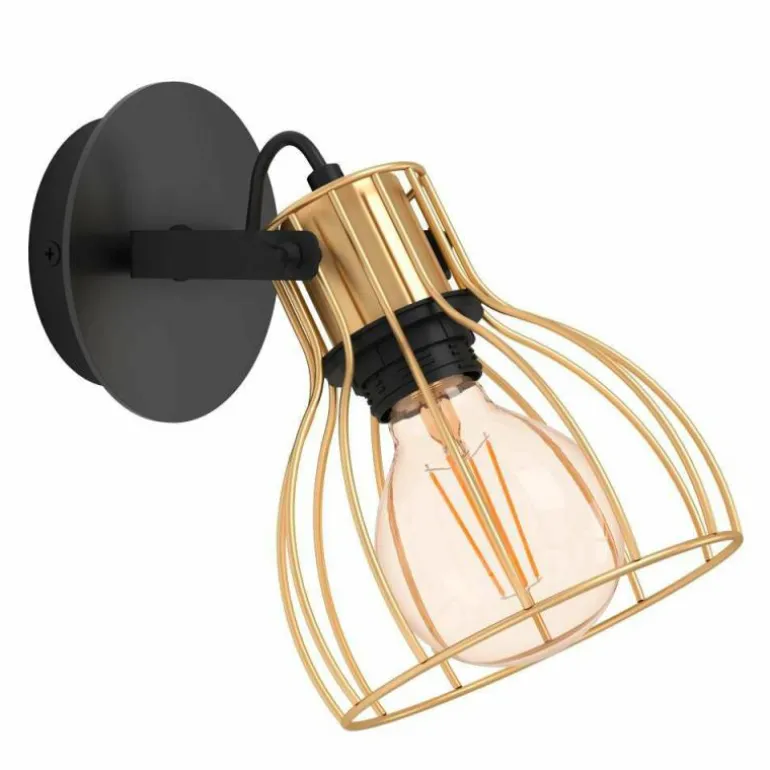 Applique murale Eglo SAMBATELLO Laiton, Noir, 1 lumière