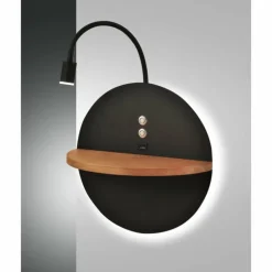 Applique murale Fabas Luce Dual LED Écru, Noir, 2 lumières