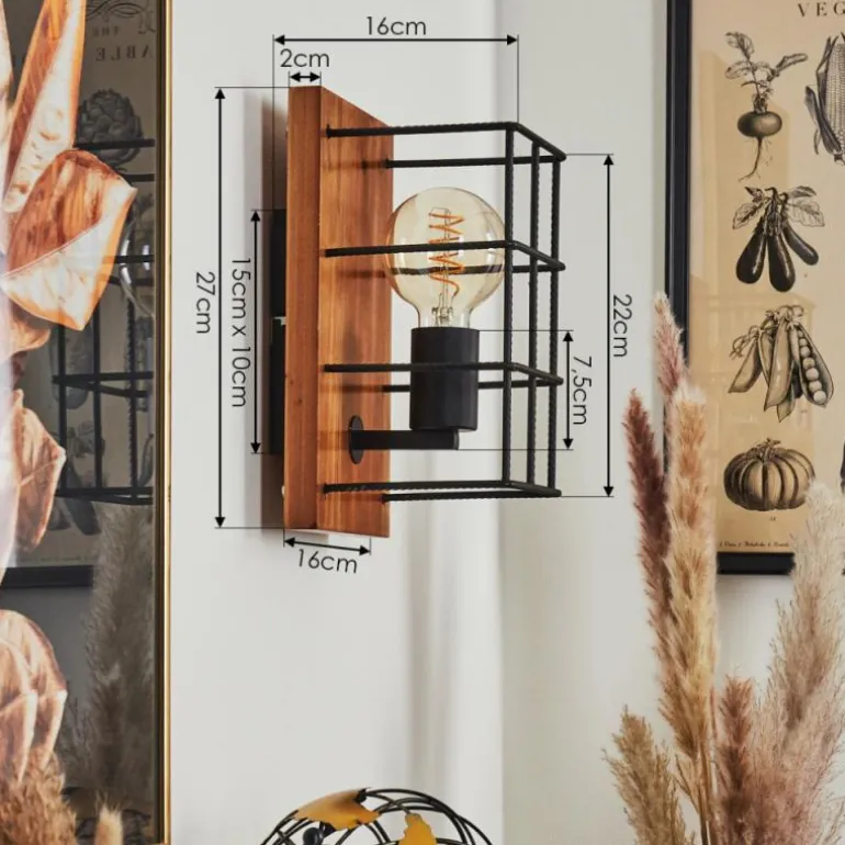 Applique murale Fevaag Écru, Noir, 1 lumière