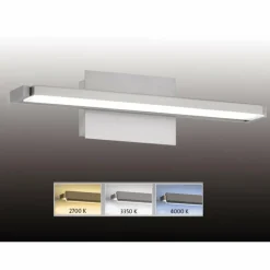 Applique murale Fischer & Honsel Pare TW LED Nickel brillant, 1 lumière, Changeur de couleurs