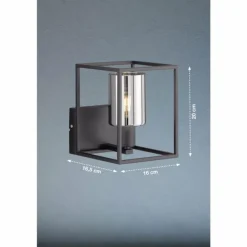 Applique murale Fischer & Honsel Iska Noir, 1 lumière