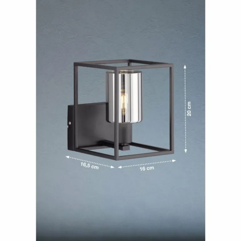 Applique murale Fischer & Honsel Iska Noir, 1 lumière