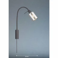 Applique murale Fischer & Honsel Iska Noir, 1 lumière