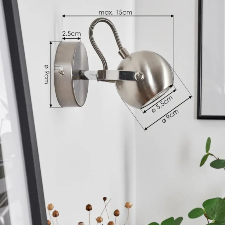 Applique murale Gadmen Chrome, Nickel mat, 1 lumière