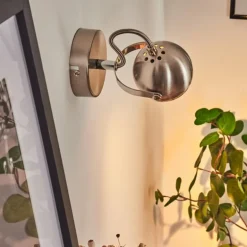 Applique murale Gadmen Chrome, Nickel mat, 1 lumière