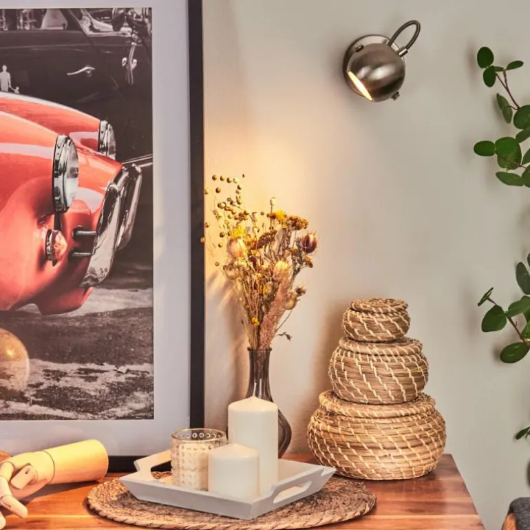 Applique murale Gadmen Chrome, Nickel mat, 1 lumière