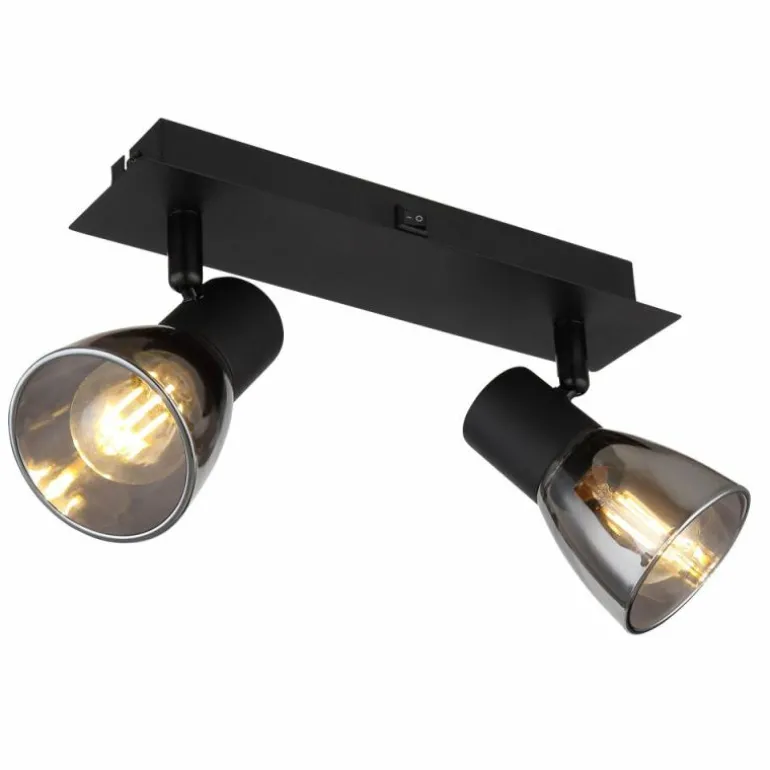 Applique murale Globo CLAUDE Noir, 2 lumières