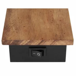 Applique murale Globo CLAUDE Bois foncé, Noir, 1 lumière