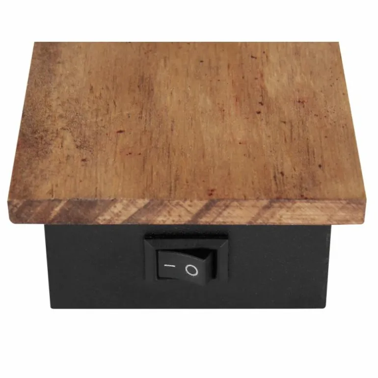 Applique murale Globo CLAUDE Bois foncé, Noir, 1 lumière