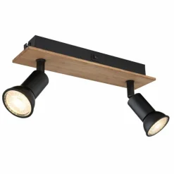 Applique murale Globo DREW Brun, Noir, 2 lumières