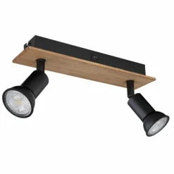 Applique murale Globo DREW Brun, Noir, 2 lumières