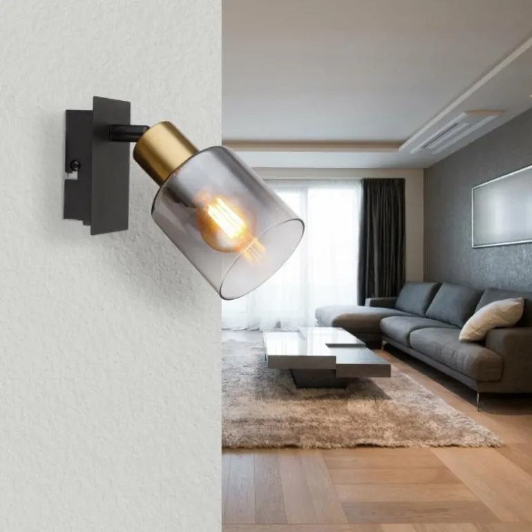 Applique murale Globo HOLLSY Noir, 1 lumière