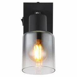 Applique murale Globo HUBERTUS Noir, 1 lumière