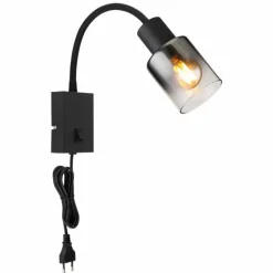 Applique murale Globo HUBERTUS Noir, 1 lumière