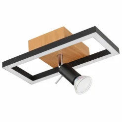Applique murale Globo IDA LED Couleur bois, Noir, 2 lumières