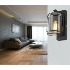 Applique murale Globo KAMMI Noir, 1 lumière